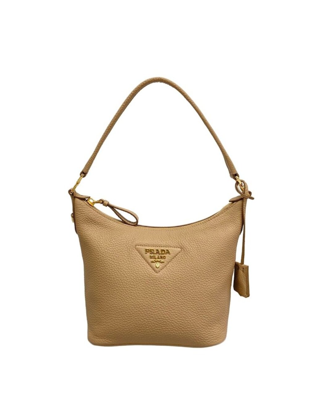 Prada Shoulder Bag Beige Leather